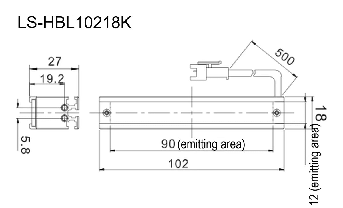 LS-HBL10218K dimensions (mm)
