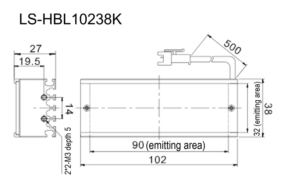 LS-HBL10238K dimensions (mm)
