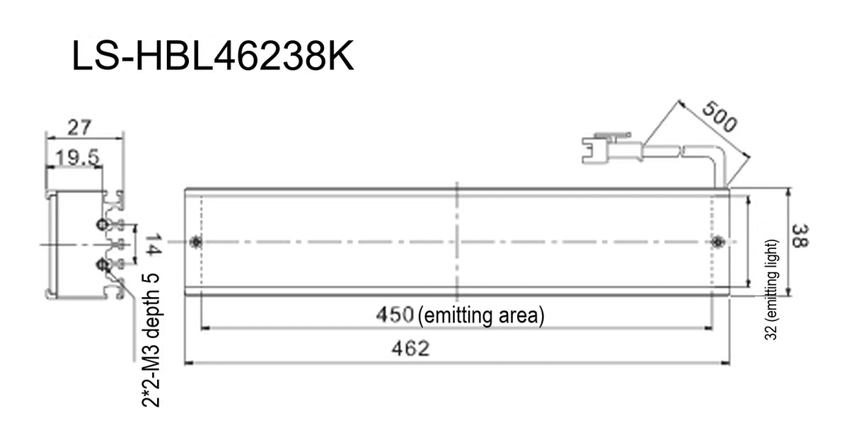 LS-HBL46238K dimensions (mm)