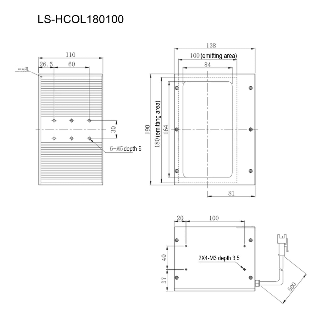 LS-HCOL180100 dimensions (mm)