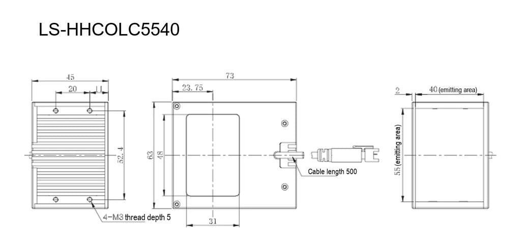 LS-HHCOLC5540 dimensions (mm)