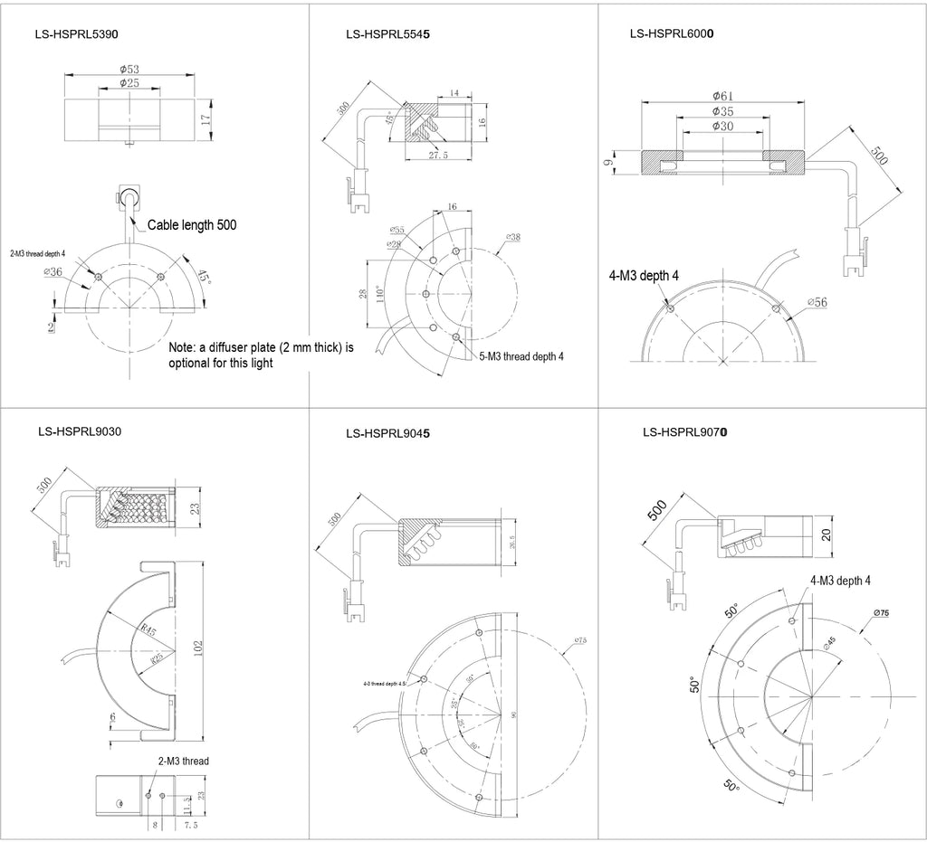 LS-HSPRL6000 dimensions (mm)