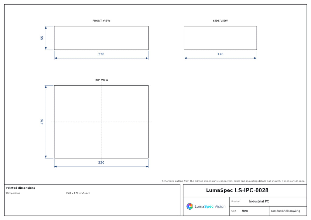 LS-IPC-0028 dimensions (mm)