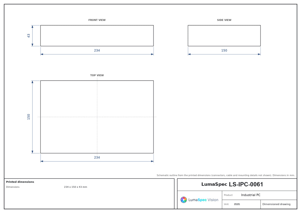LS-IPC-0061 dimensions (mm)