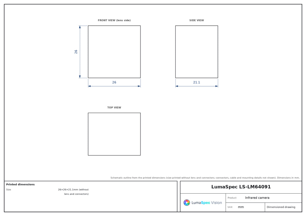 LS-IRC-0022 dimensions (mm)