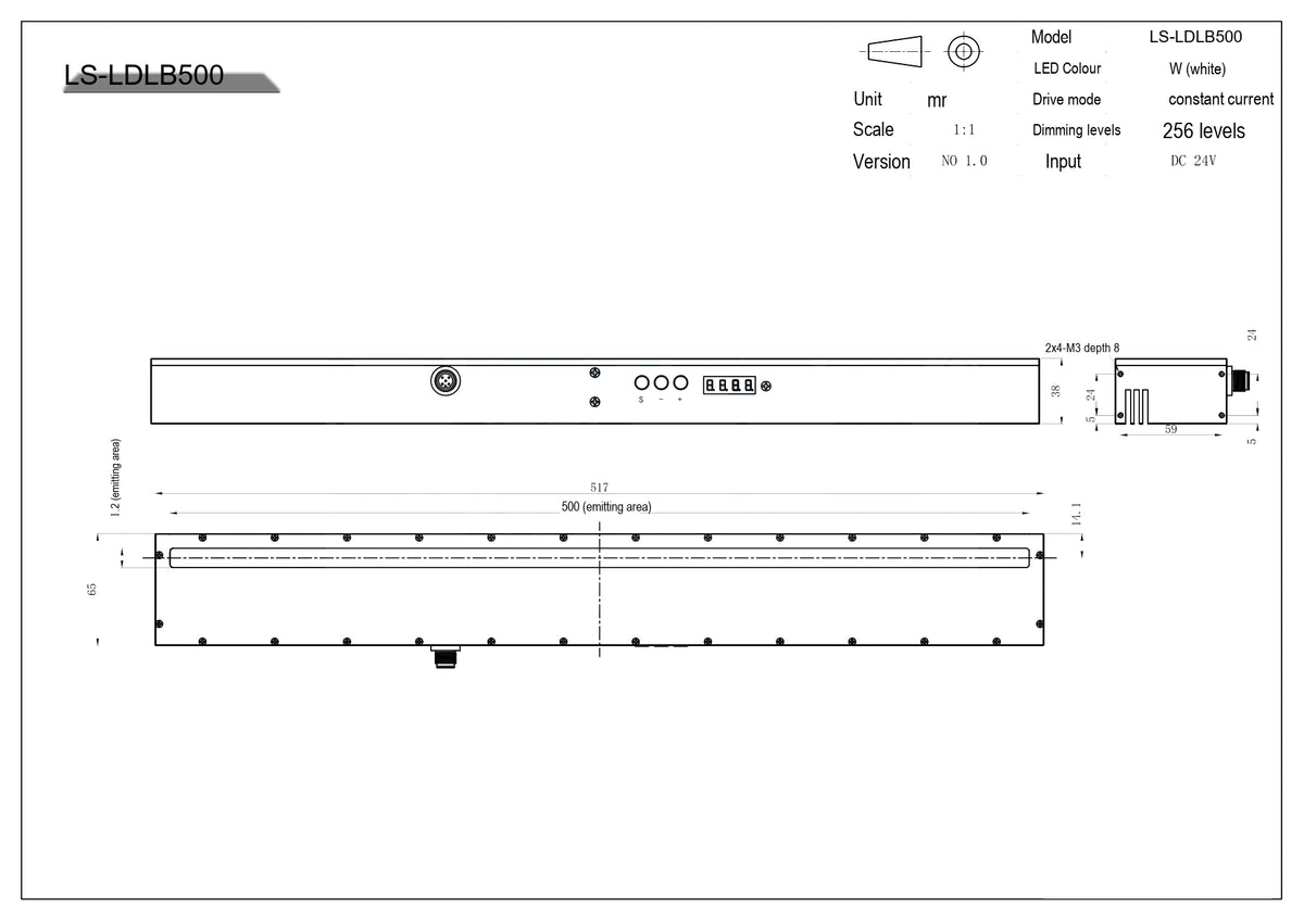 LS-LDLB500 dimensions (mm)