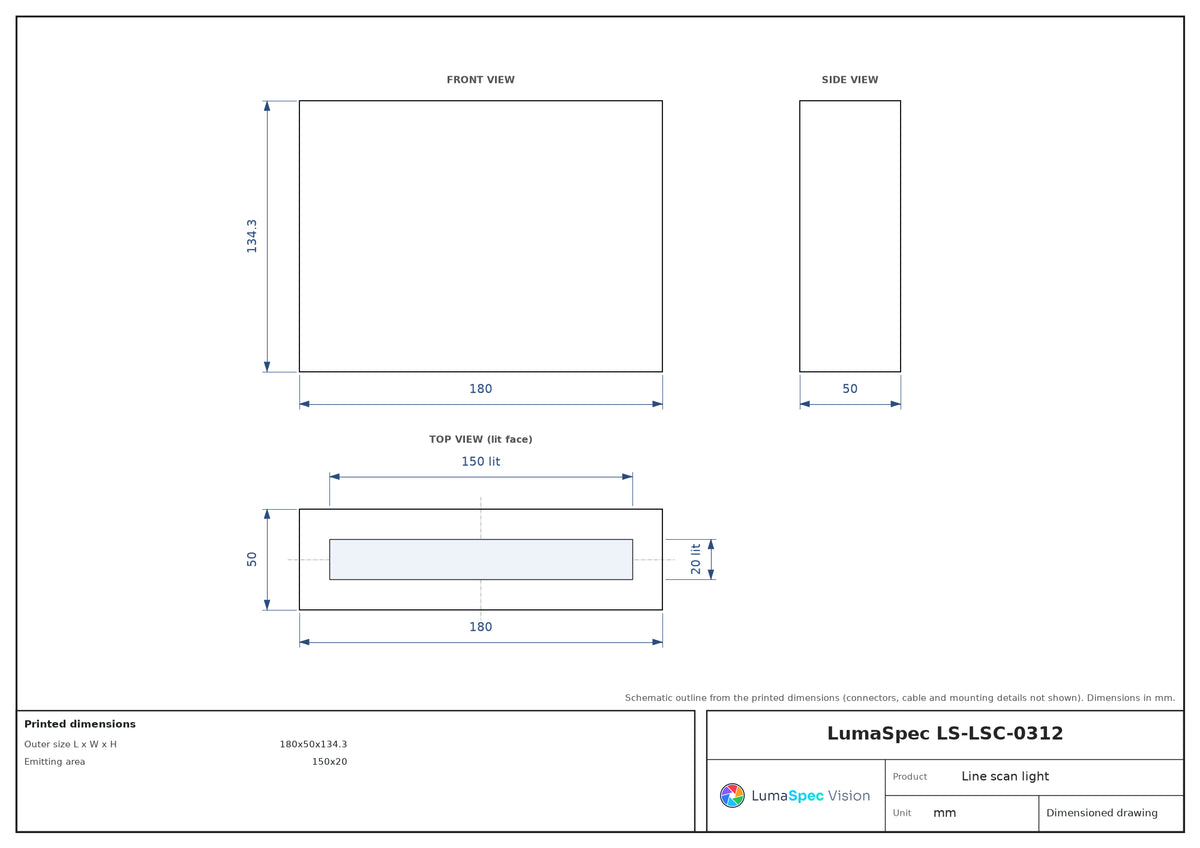 LS-LSC-0312 dimensions (mm)