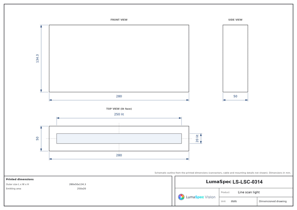 LS-LSC-0314 dimensions (mm)