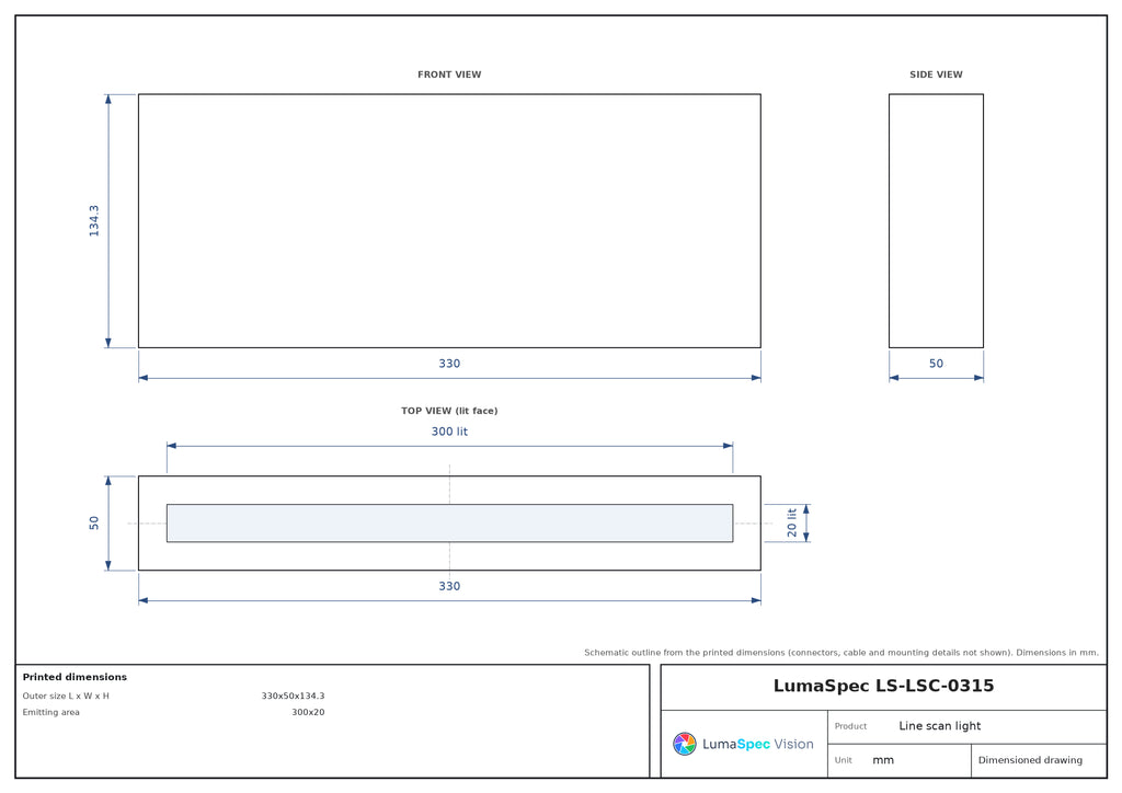 LS-LSC-0315 dimensions (mm)