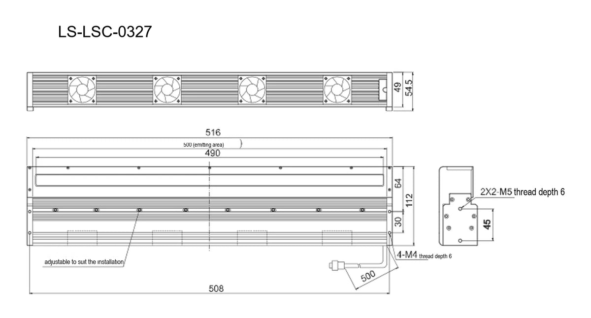 LS-LSC-0327 dimensions (mm)