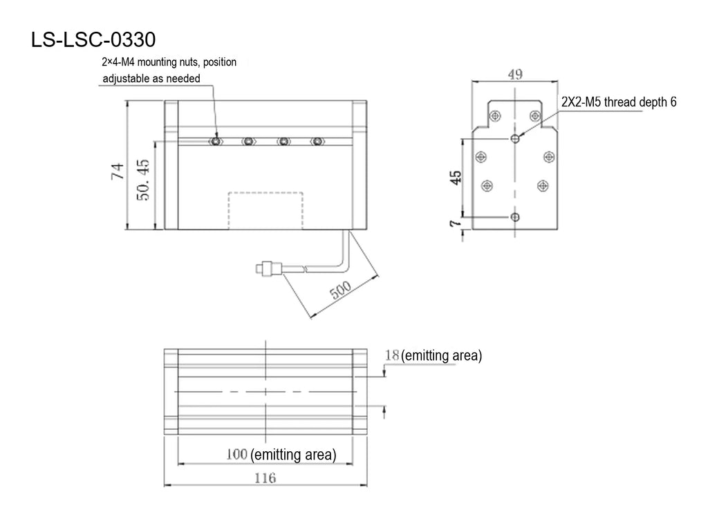 LS-LSC-0330 dimensions (mm)