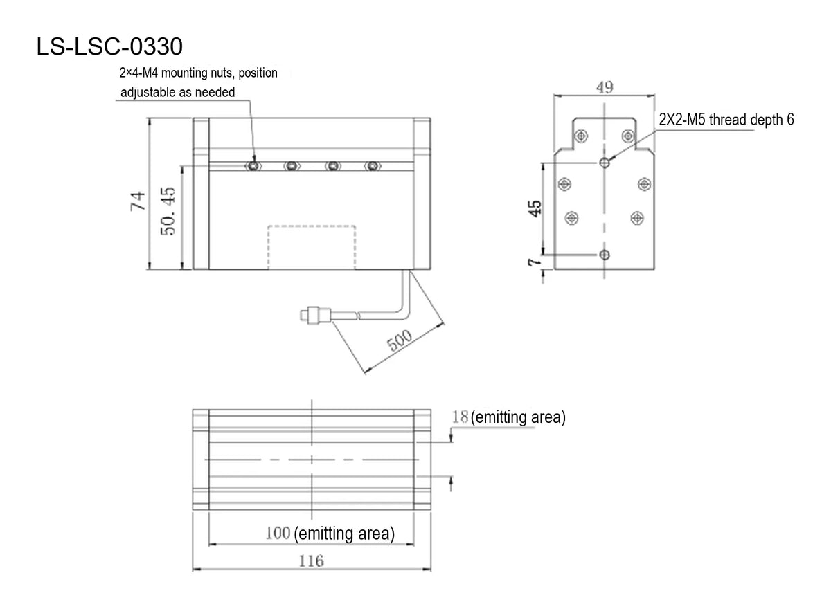 LS-LSC-0330 dimensions (mm)