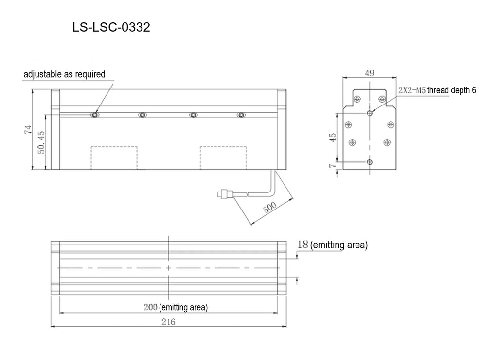 LS-LSC-0332 dimensions (mm)