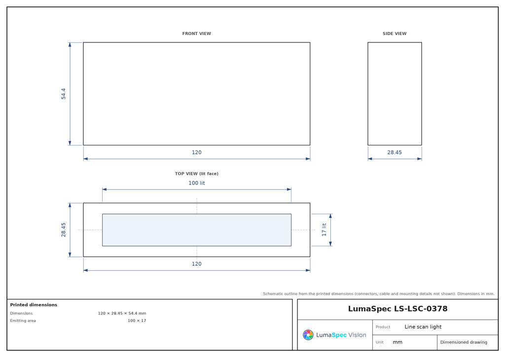 100 x 17 mm coaxial line scan kit