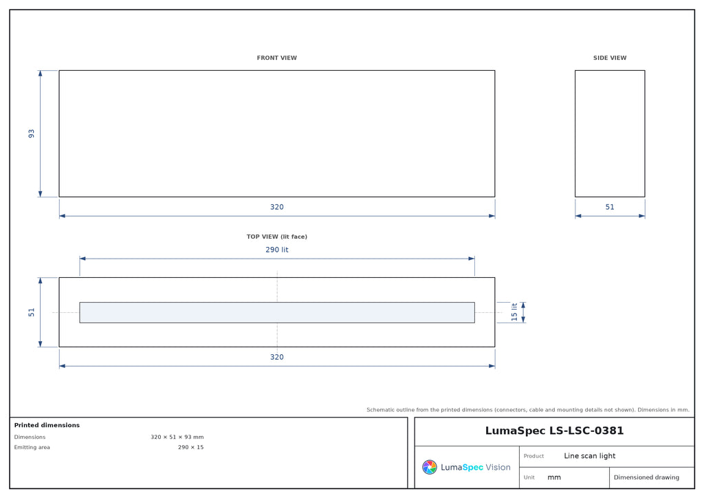 290 x 15 mm coaxial line scan kit