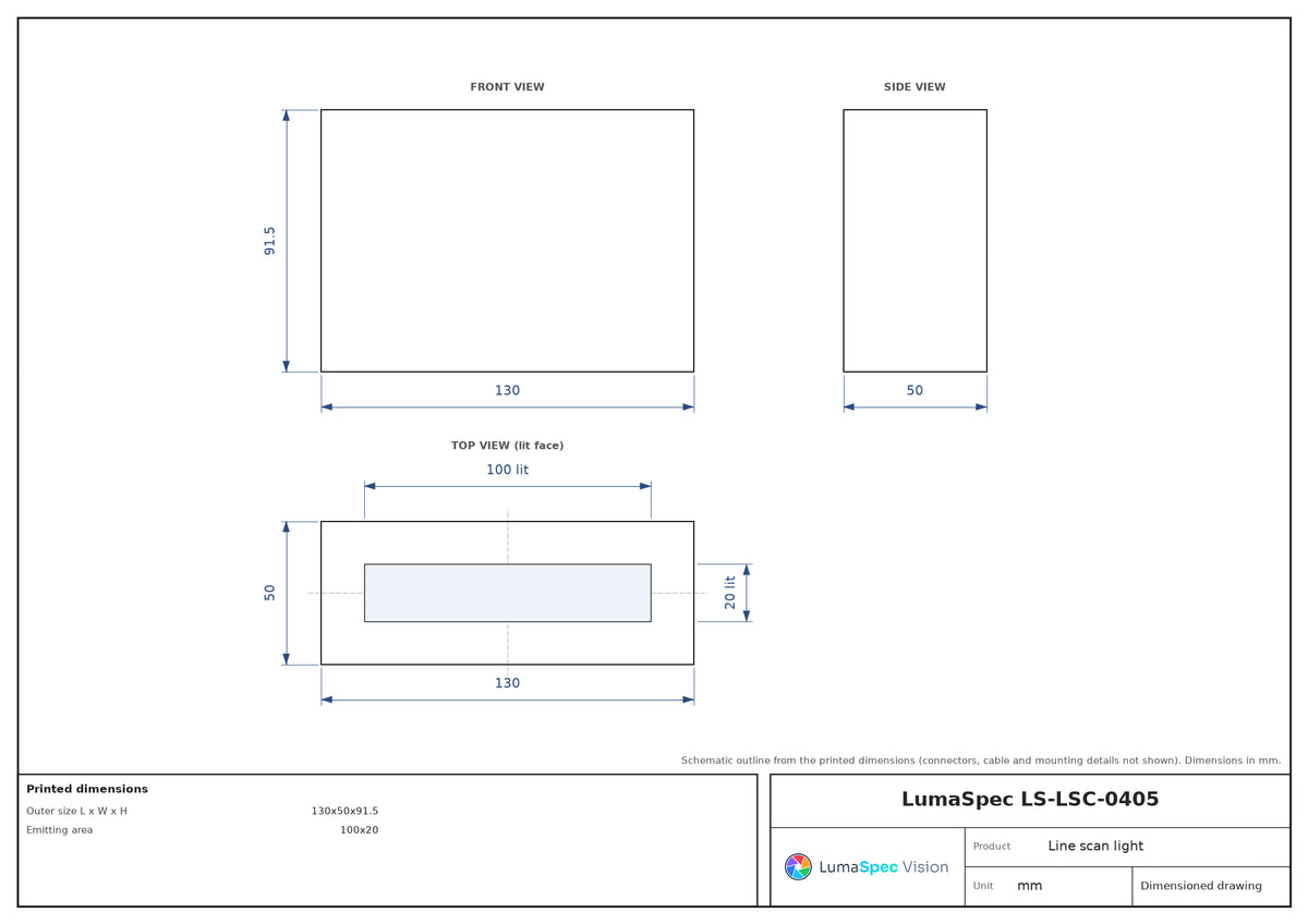 LS-LSC-0405 dimensions (mm)