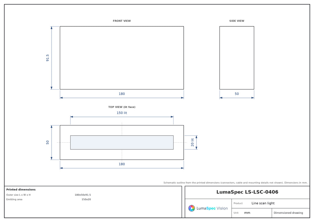 LS-LSC-0406 dimensions (mm)