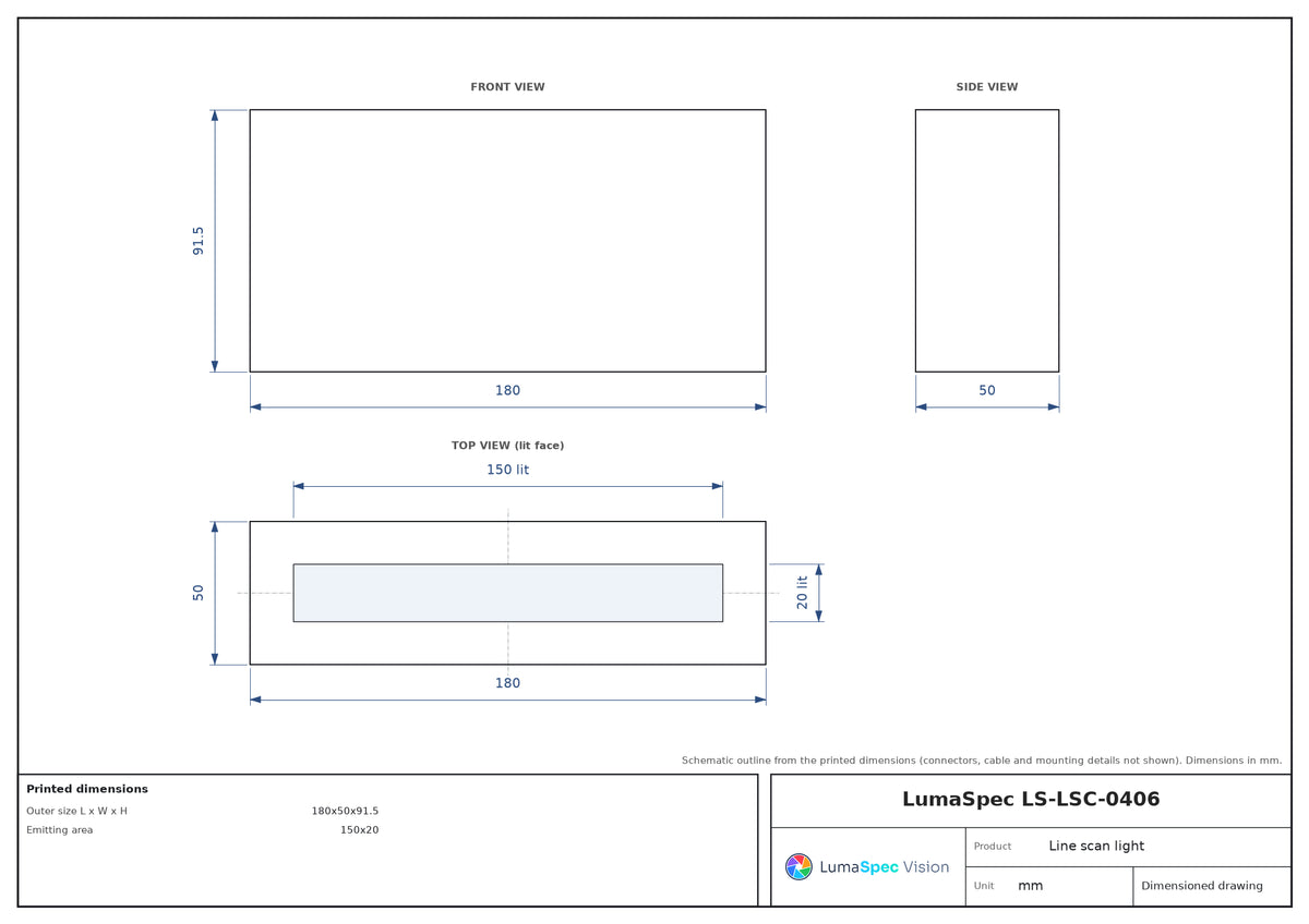 LS-LSC-0406 dimensions (mm)