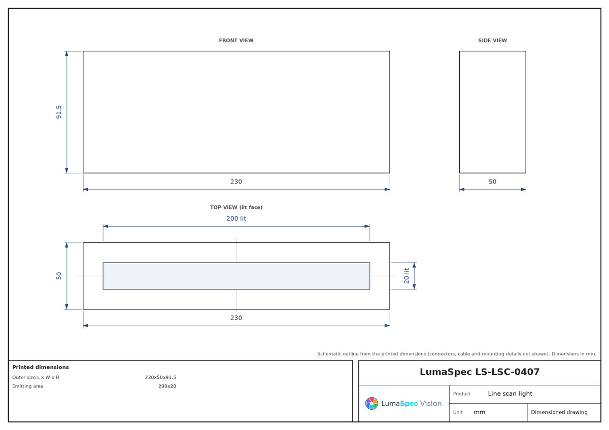LS-LSC-0407 dimensions (mm)