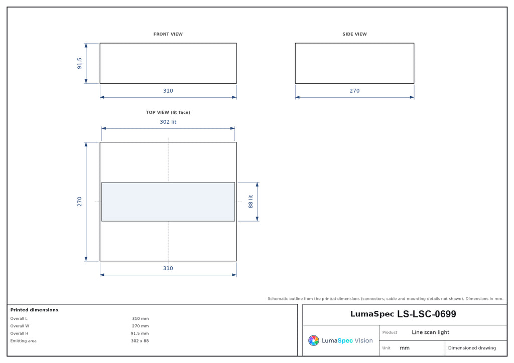 LS-LSC-0699 dimensions (mm)