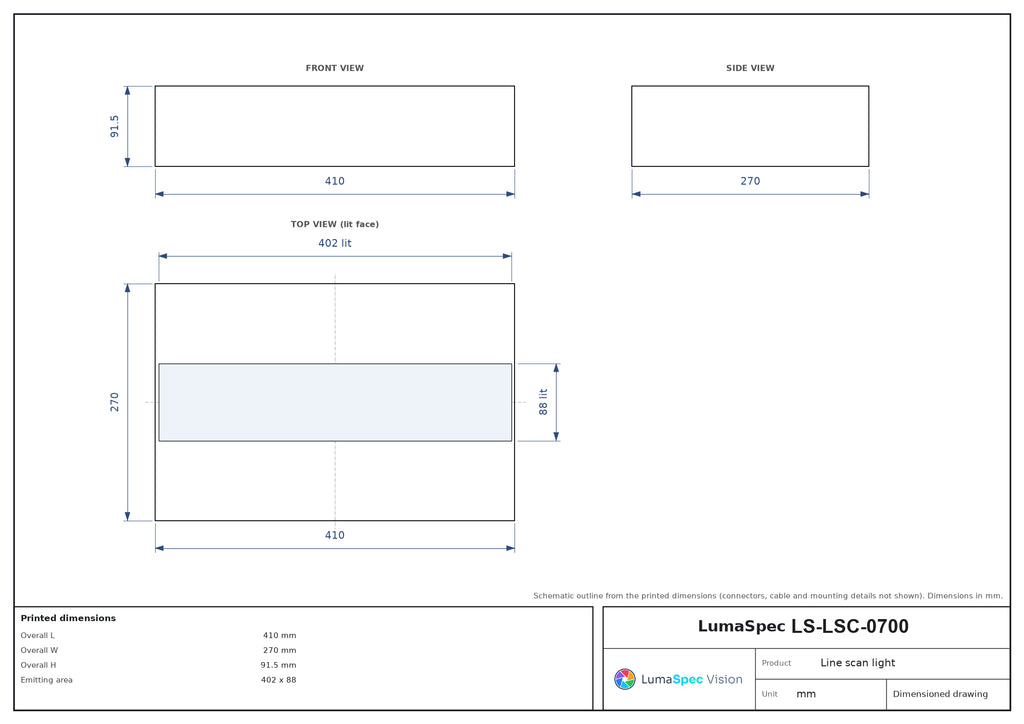 LS-LSC-0700 dimensions (mm)
