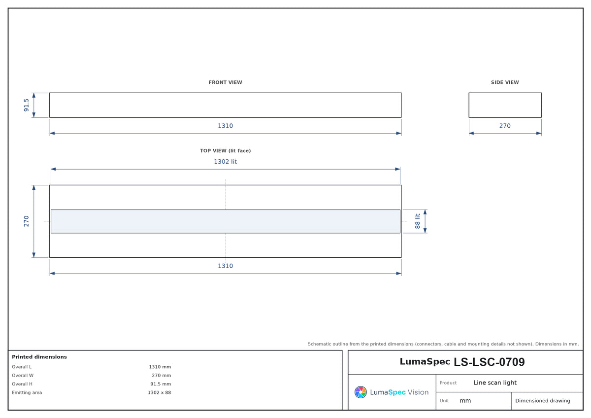 LS-LSC-0709 dimensions (mm)