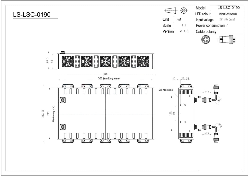 LS-LSC-0190 dimensions (mm)