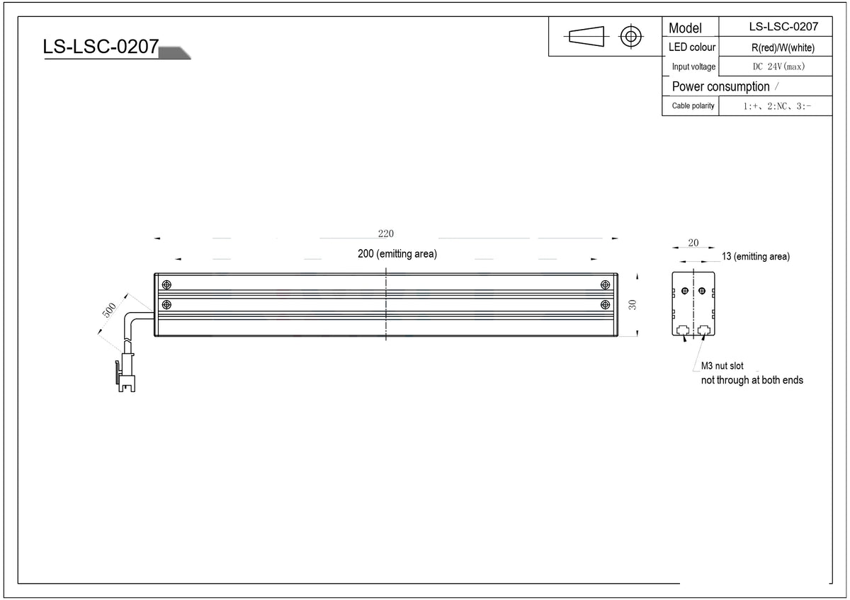 LS-LSC-0207 dimensions (mm)