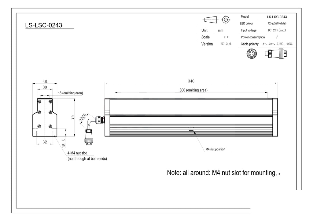 LS-LSC-0243 dimensions (mm)
