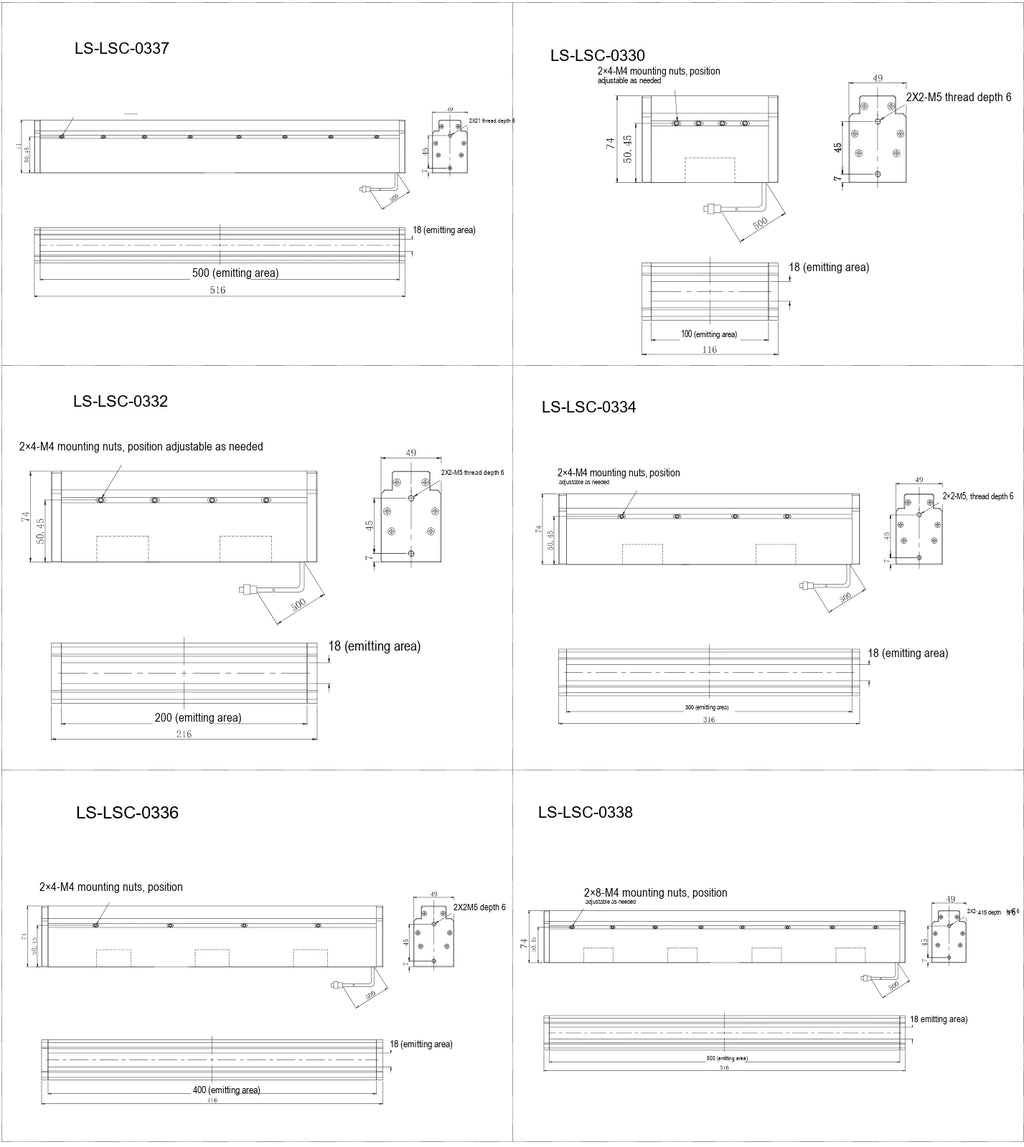 LS-LSC-0334 dimensions (mm)