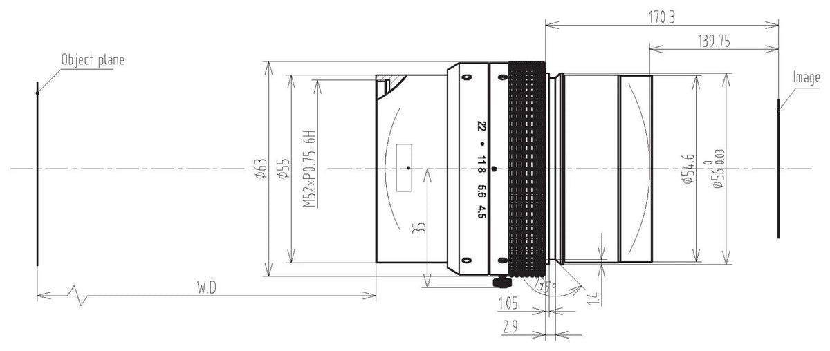 LS-LSL-0155 dimensions (mm)