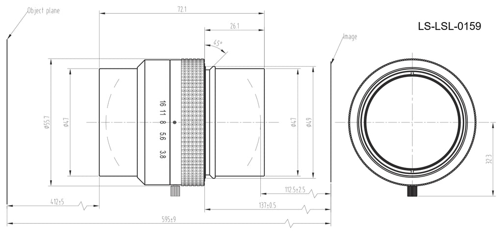 LS-LSL-0159 dimensions (mm)