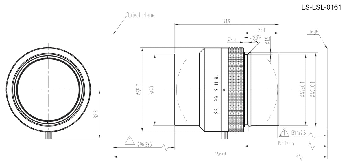 LS-LSL-0161 dimensions (mm)
