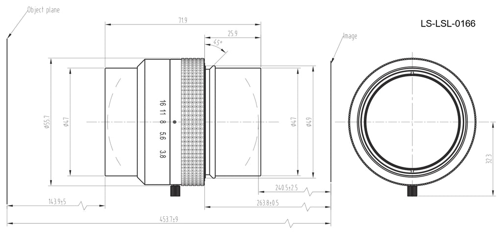 LS-LSL-0166 dimensions (mm)