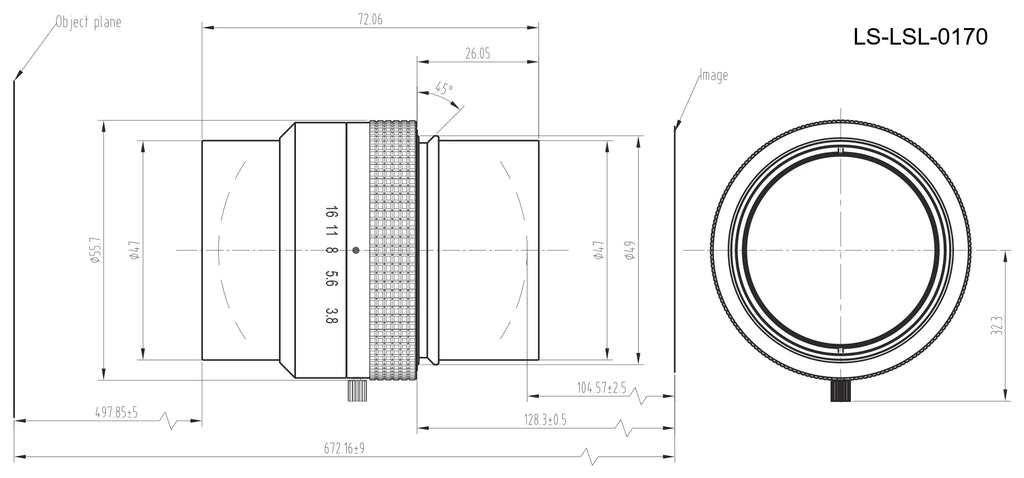 LS-LSL-0170 dimensions (mm)