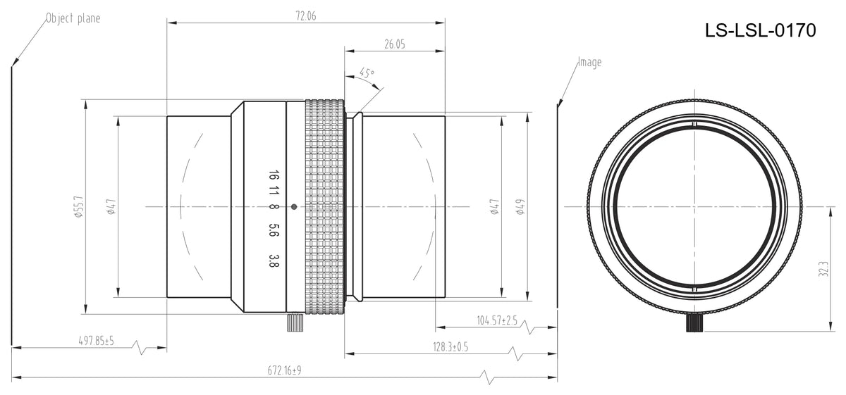 LS-LSL-0170 dimensions (mm)