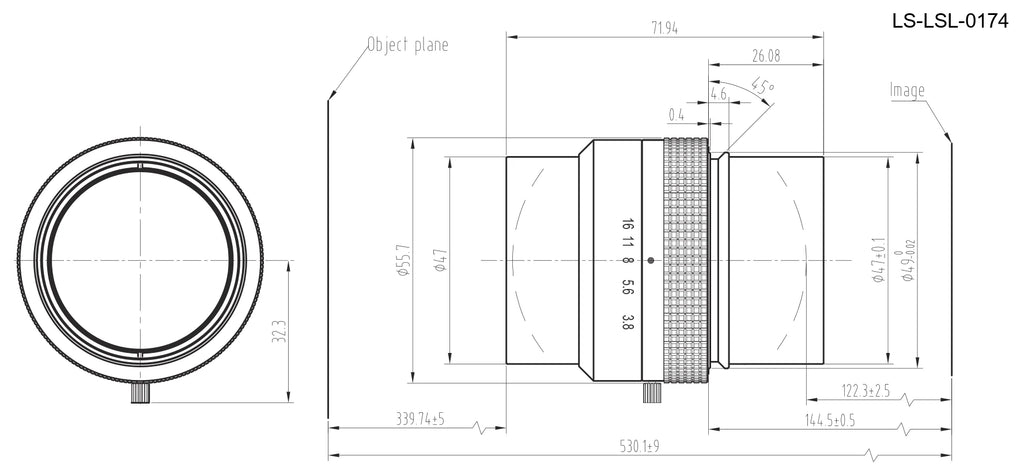 LS-LSL-0174 dimensions (mm)