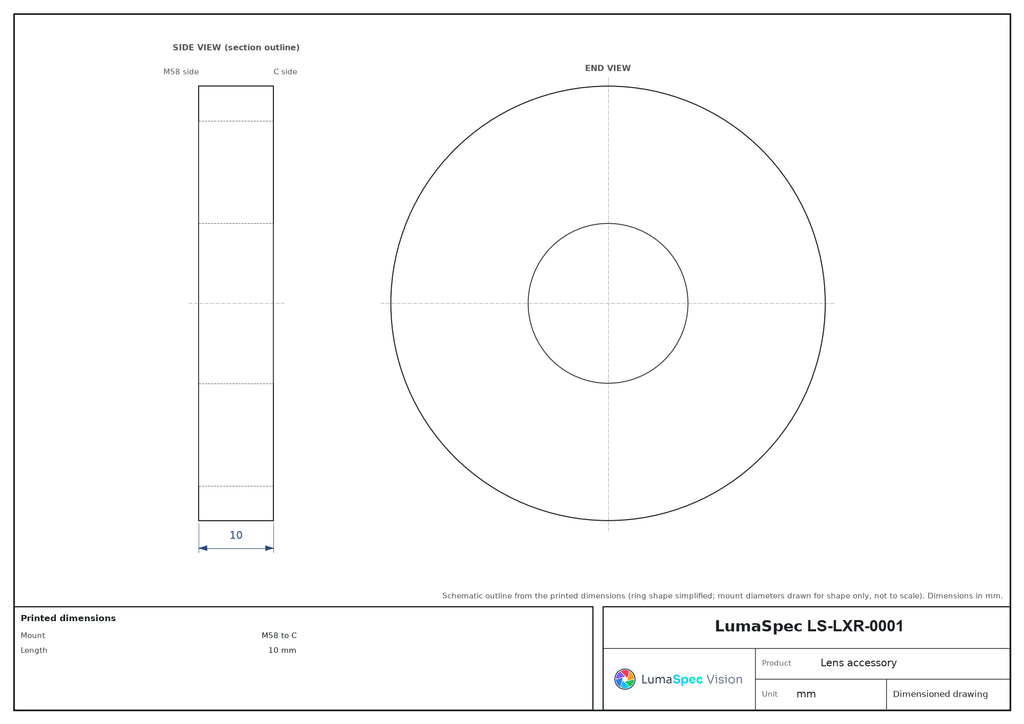 LS-LXR-0001 dimensions (mm)