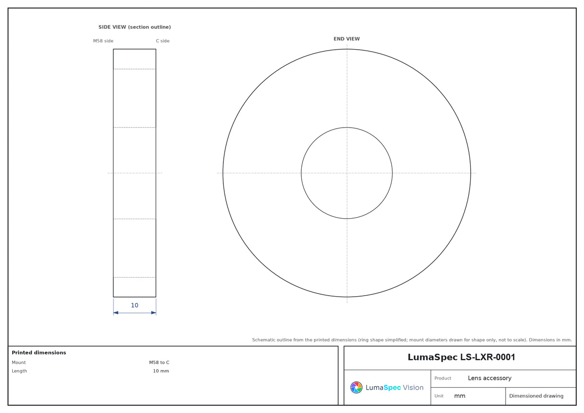 LS-LXR-0001 dimensions (mm)