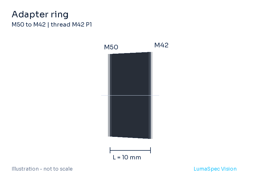 Adapter ring, length 10 mm, M42 P1 thread (LS-LXR-0002)