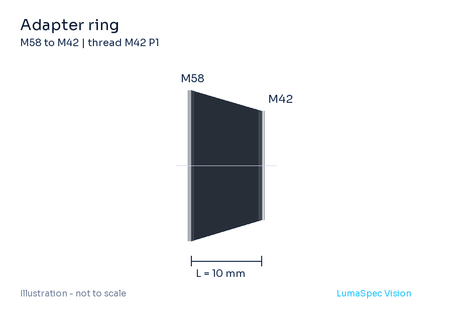 Adapter ring, length 10 mm, M42 P1 thread (LS-LXR-0004)