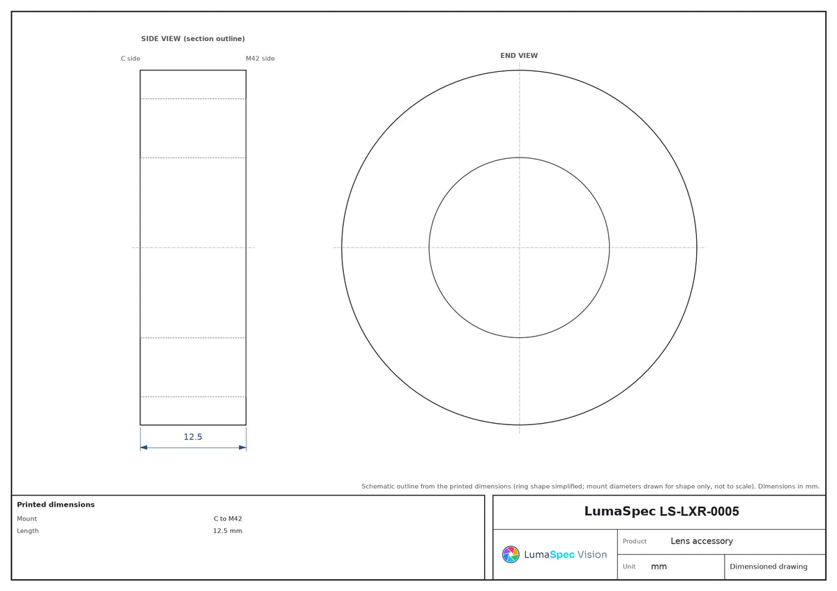 LS-LXR-0005 dimensions (mm)