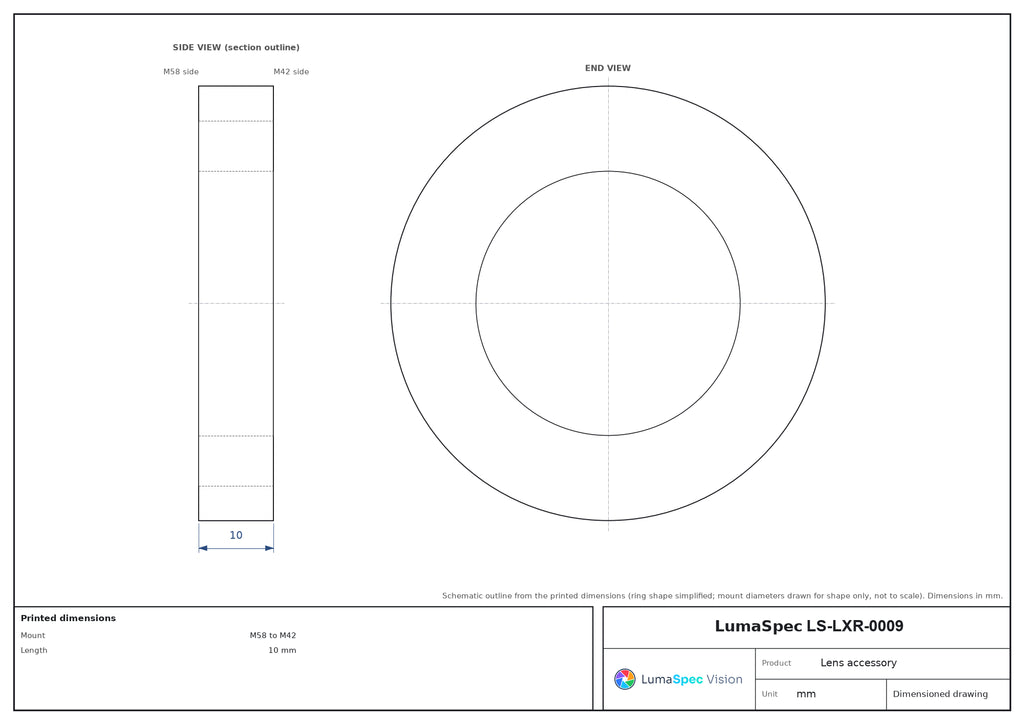 LS-LXR-0009 dimensions (mm)