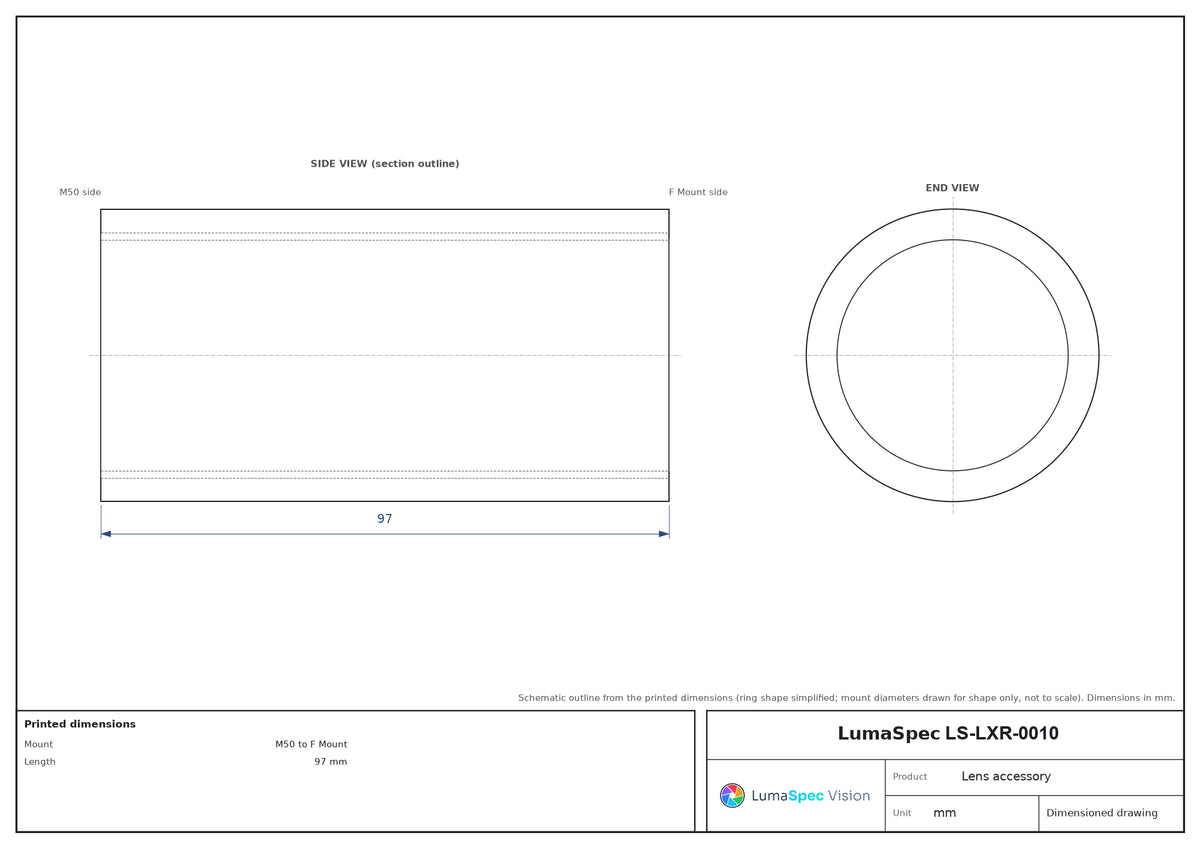 LS-LXR-0010 dimensions (mm)