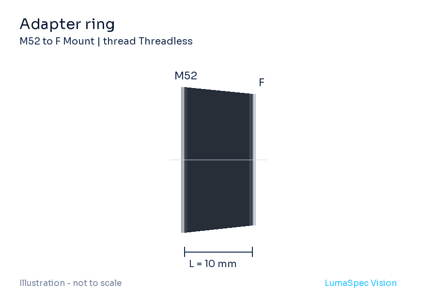 Adapter ring, length 10 mm, Threadless thread (LS-LXR-0011)