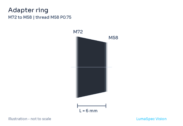 Adapter ring, length 6 mm
