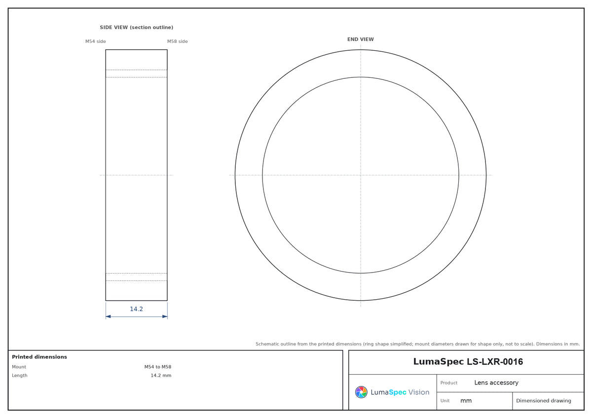 LS-LXR-0016 dimensions (mm)
