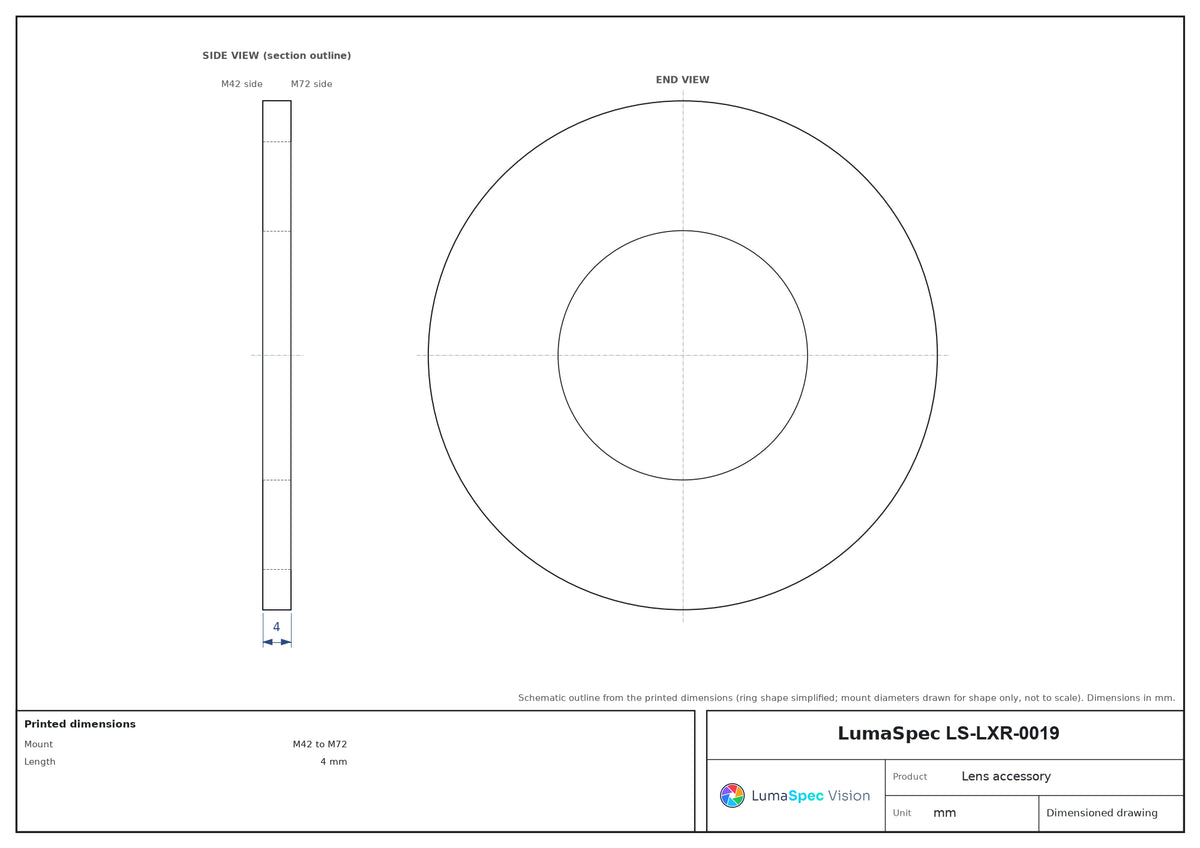 LS-LXR-0019 dimensions (mm)
