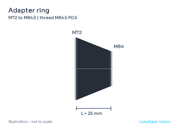 Adapter ring, length 25 mm