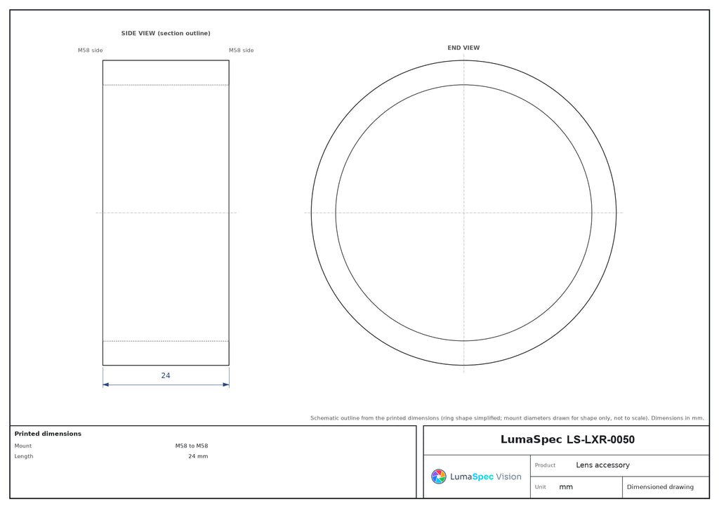 LS-LXR-0050 dimensions (mm)